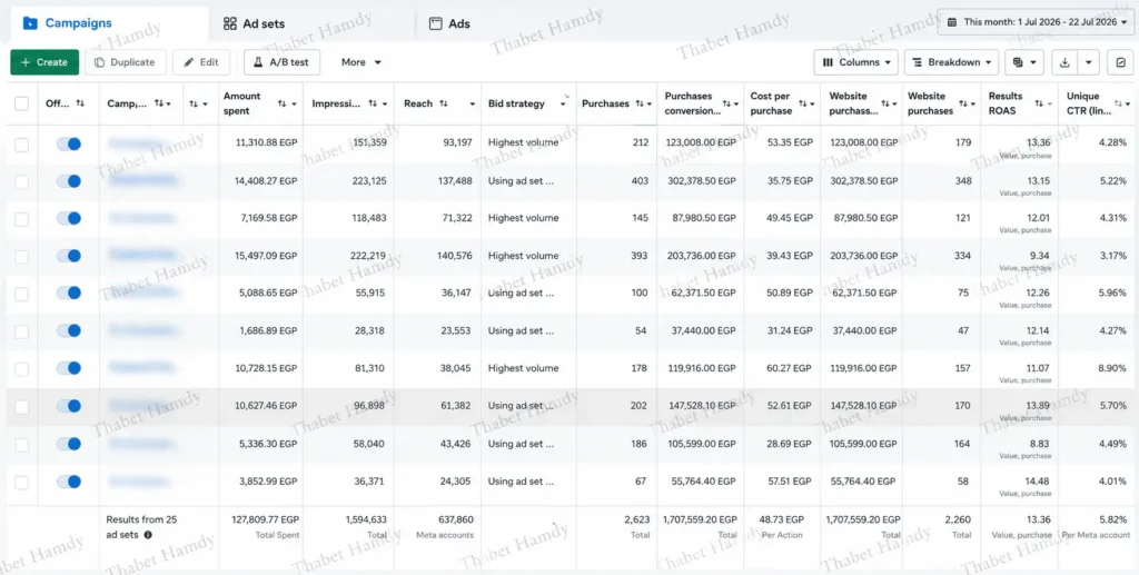 إدارة إعلانات Meta (فيسبوك وإنستجرام) Media Buyer متخصص في Meta وTikTok وGoogle وSnapchat Ads، بخبرة 4+ سنوات في أسواق مصر والسعودية والإمارات والكويت.