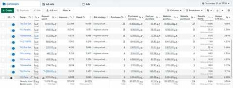 دراسة حالة: كيف حققنا ROAS 8.24 في يوم واحد لمتجر Chiffon0Store meta ads campaign results yesterday
